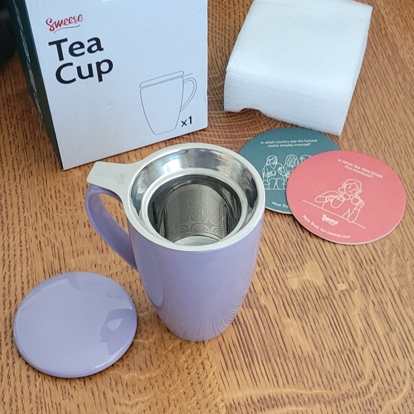 Sweese Porcelain Tea Mug with Infuser & Lid - 15 oz. - purple - Picture 9 of 13